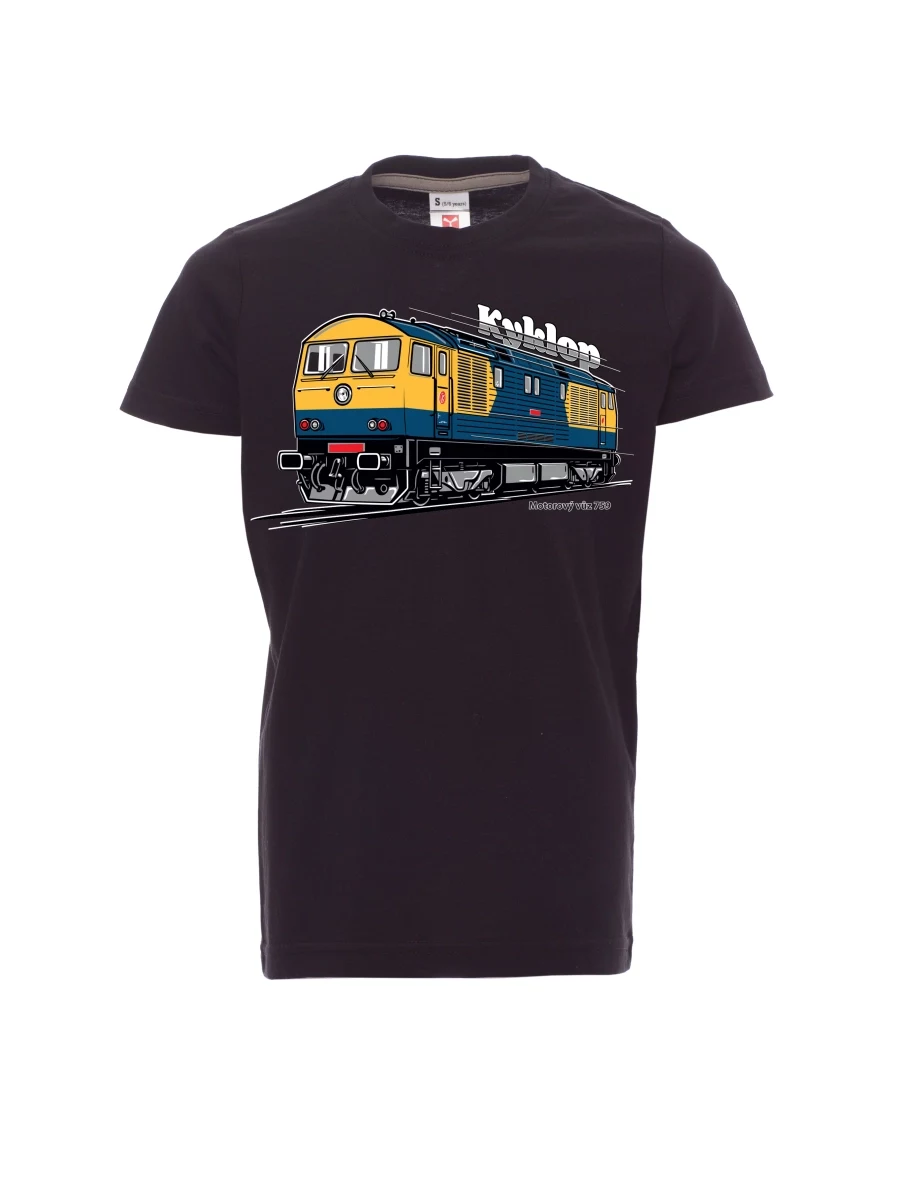 Dziecięcy t-shirt czarny Wagon silnikowy 759 „Kyklop“