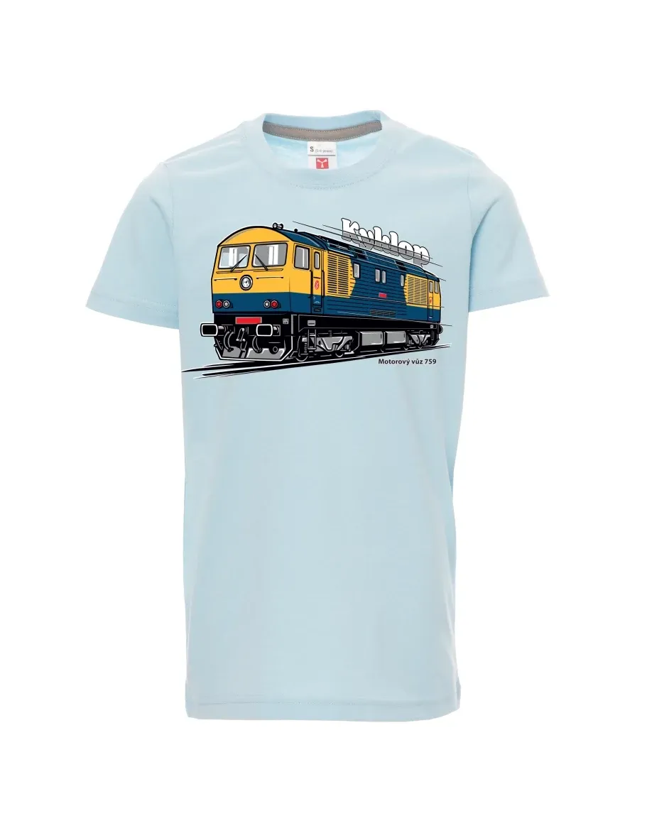 Dziecięcy t-shirt niebieski Wagon silnikowy 759 „Kyklop“