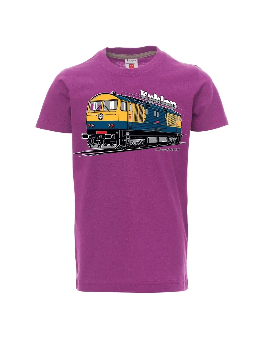 Dziecięcy t-shirt purpurowy Wagon silnikowy 759 „Kyklop“