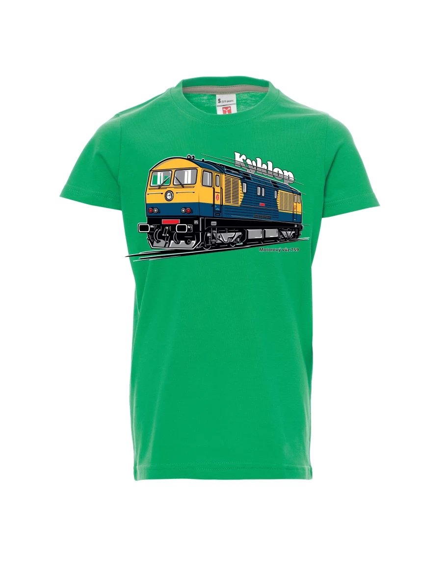 Dziecięcy t-shirt zielony Wagon silnikowy 759 „Kyklop“