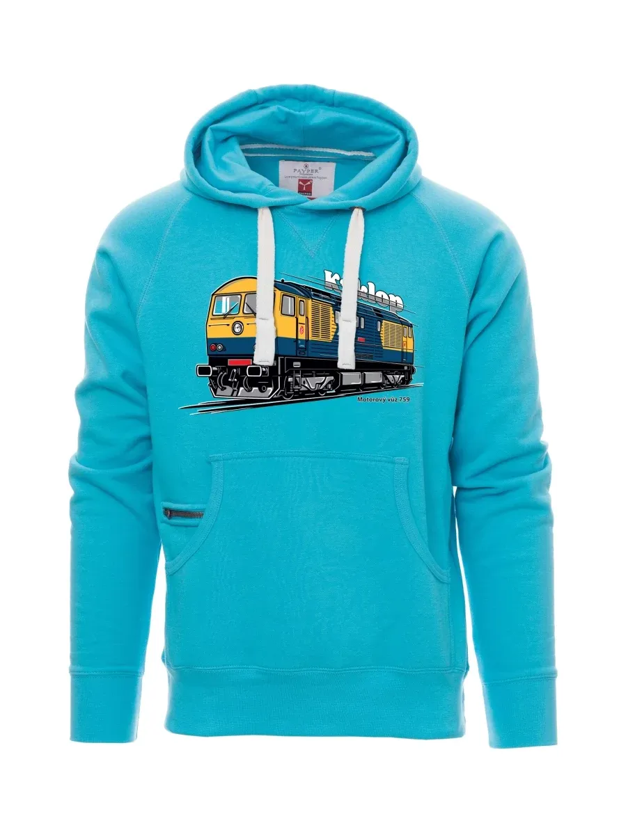 Męska bluza jasno niebieska Wagon silnikowy 759 „Kyklop“