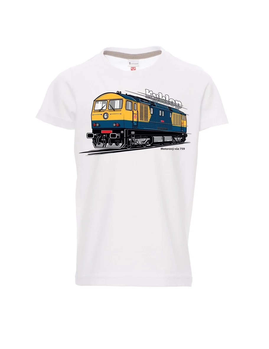 Dziecięcy t-shirt biały Wagon silnikowy 759 „Kyklop“