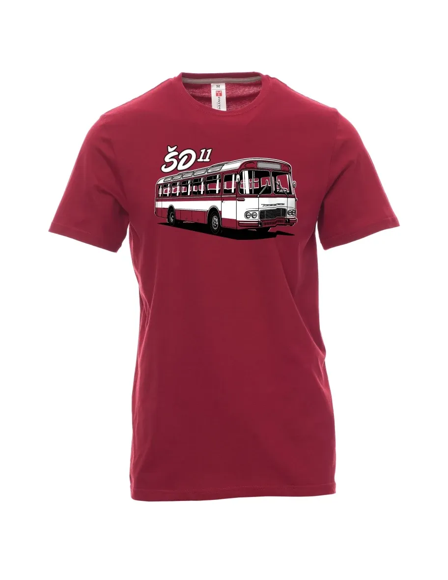 Męski t-shirt czerwony Autobus ŠD 11