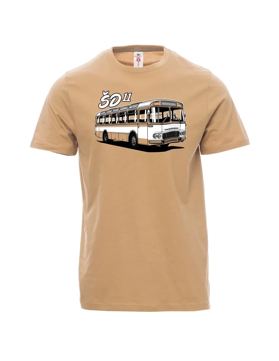 Męski t-shirt brązowy Autobus ŠD 11