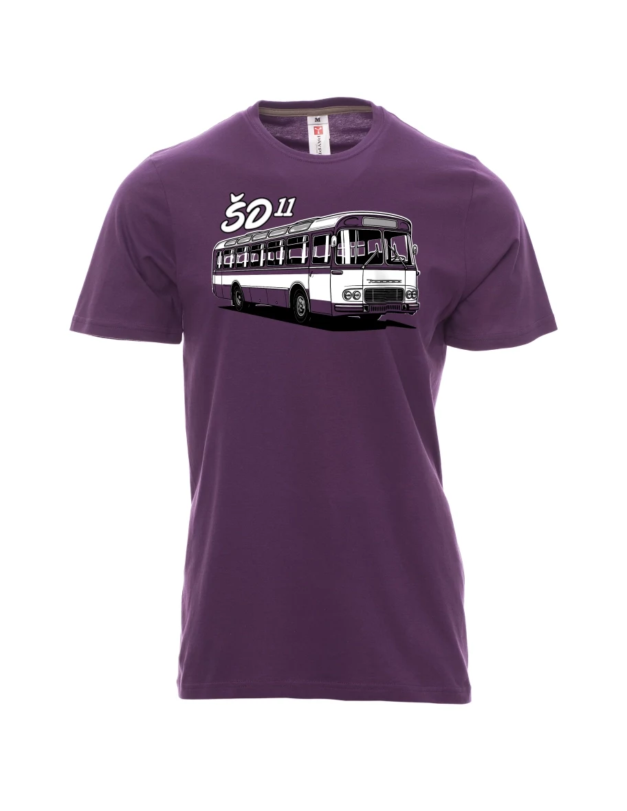 Męski t-shirt purpurowy Autobus ŠD 11