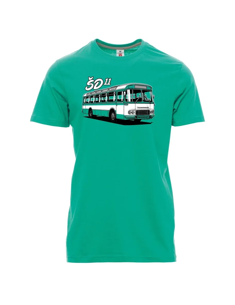 Męski t-shirt szmaragdy Autobus ŠD 11