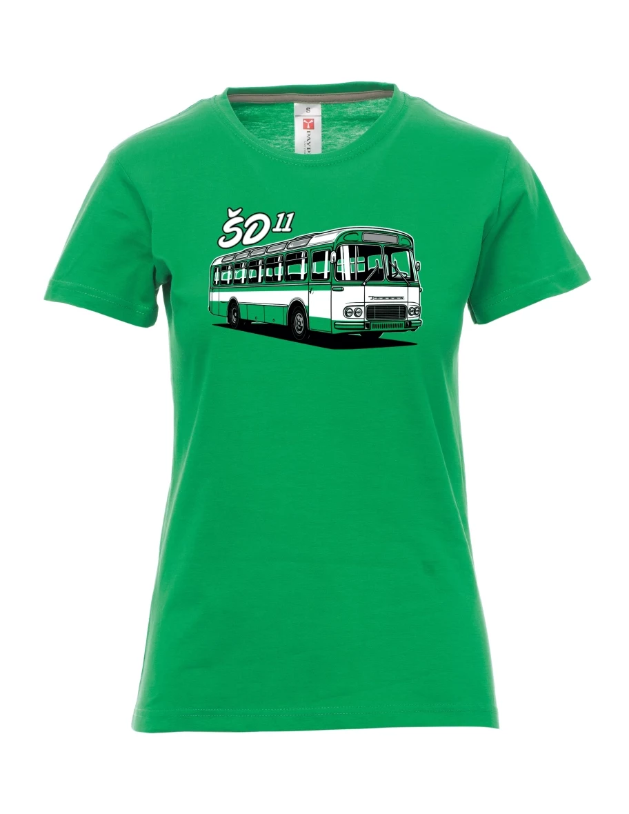 Damski t-shirt zielony Autobus ŠD 11