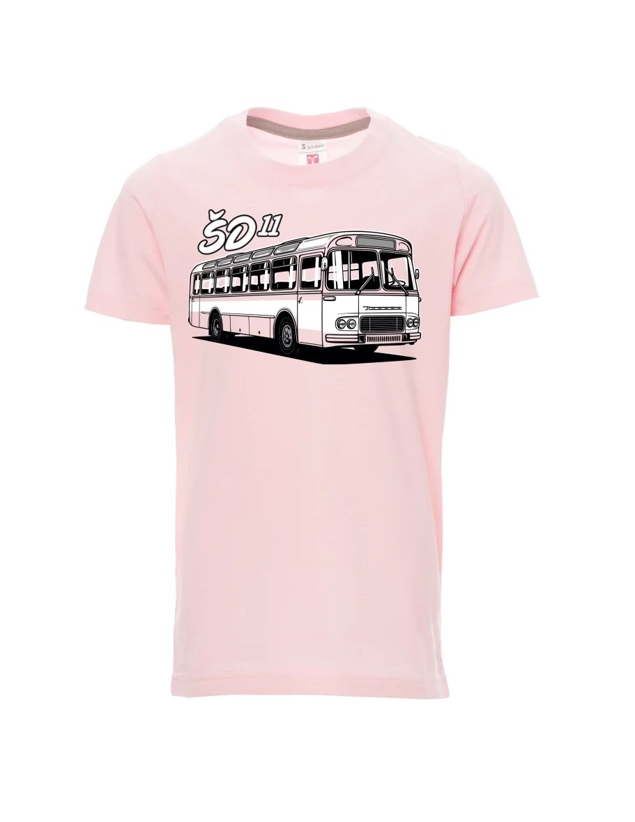 Dziecięcy t-shirt jasno różowy Autobus ŠD 11