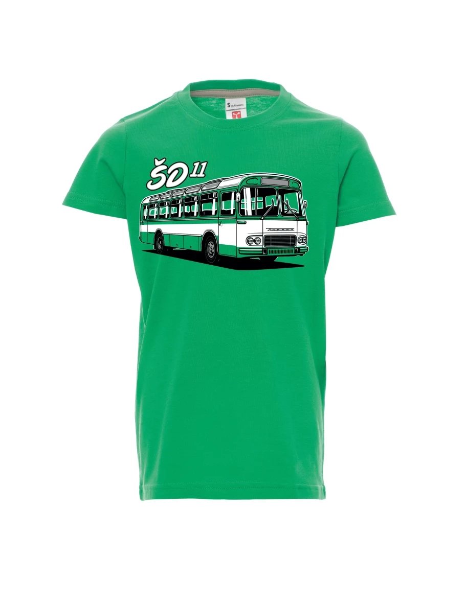 Dziecięcy t-shirt zielony Autobus ŠD 11