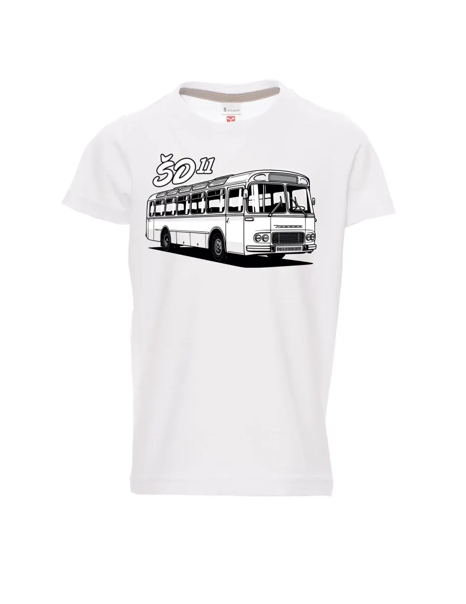 Dziecięcy t-shirt biały Autobus ŠD 11