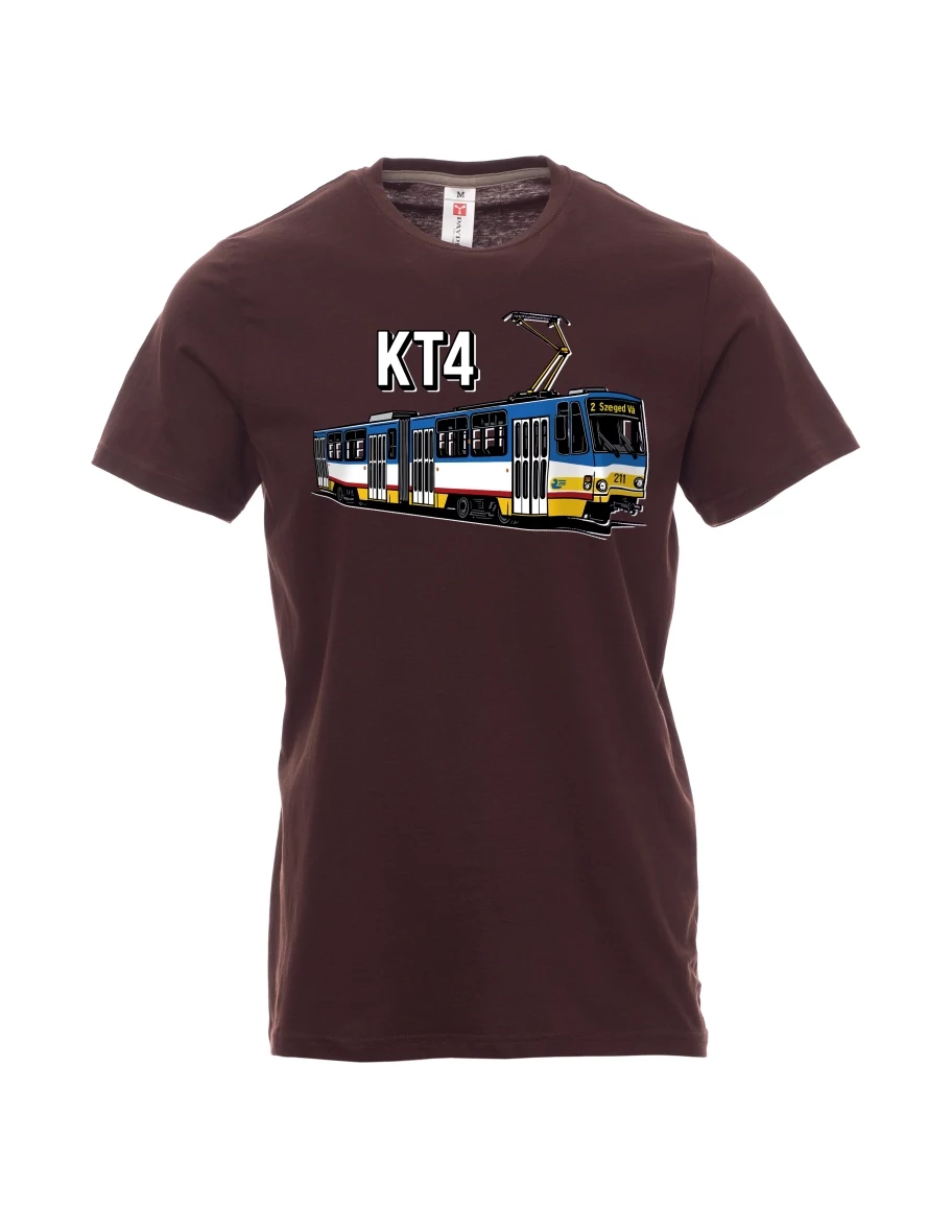 Męski t-shirt ciemny brąz Tramwaj KT4