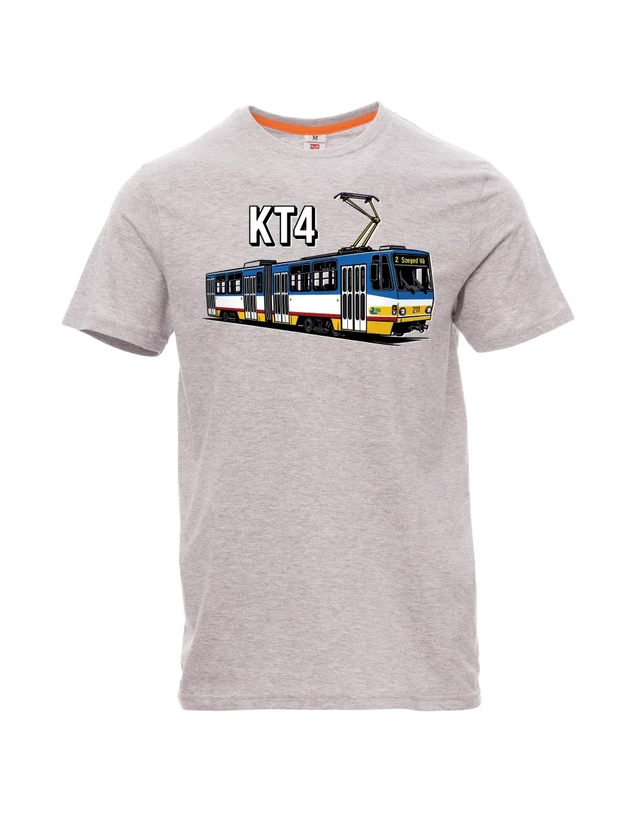 Męski t-shirt szary melanż Tramwaj KT4