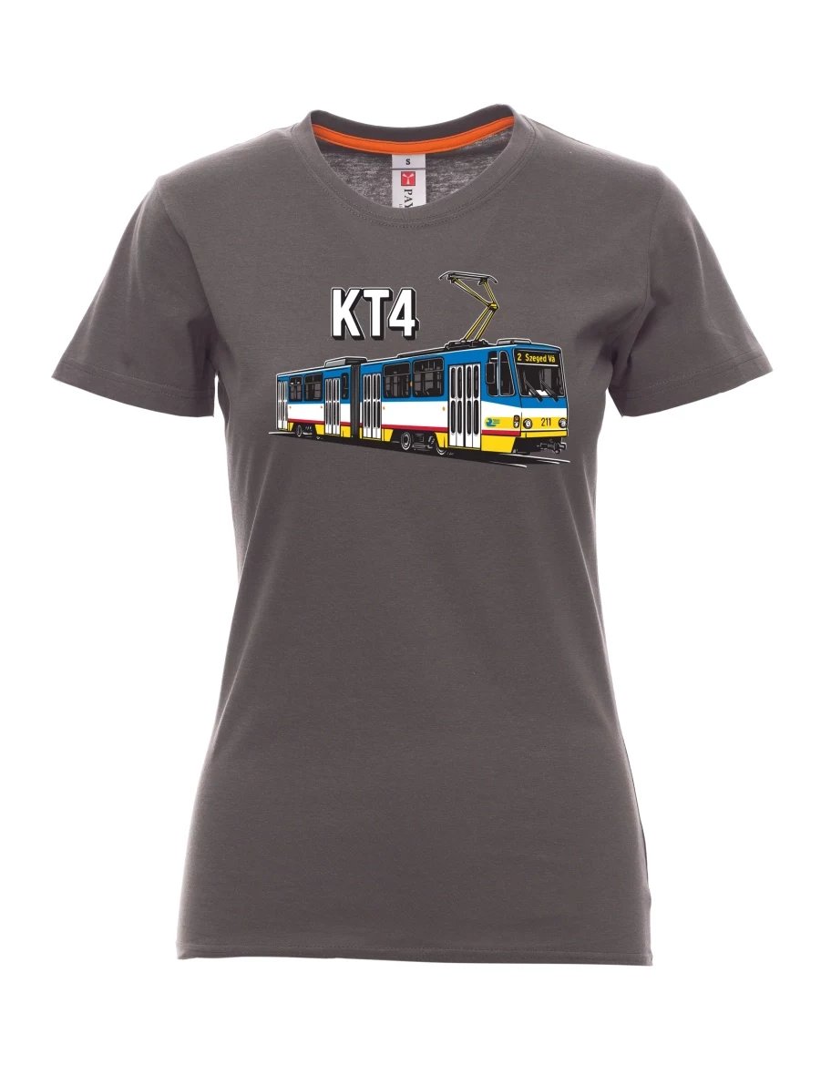 Damski t-shirt antracytowy Tramwaj KT4