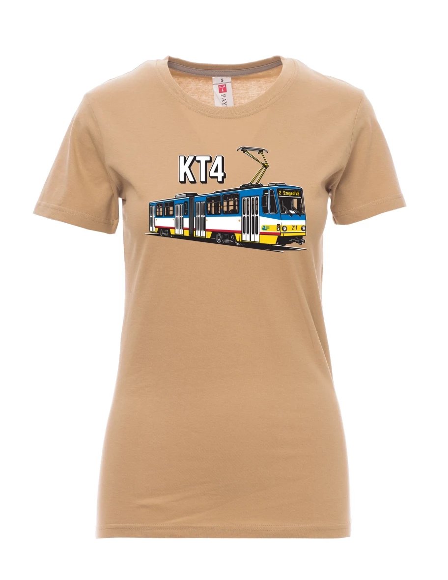 Damski t-shirt brązowy Tramwaj KT4