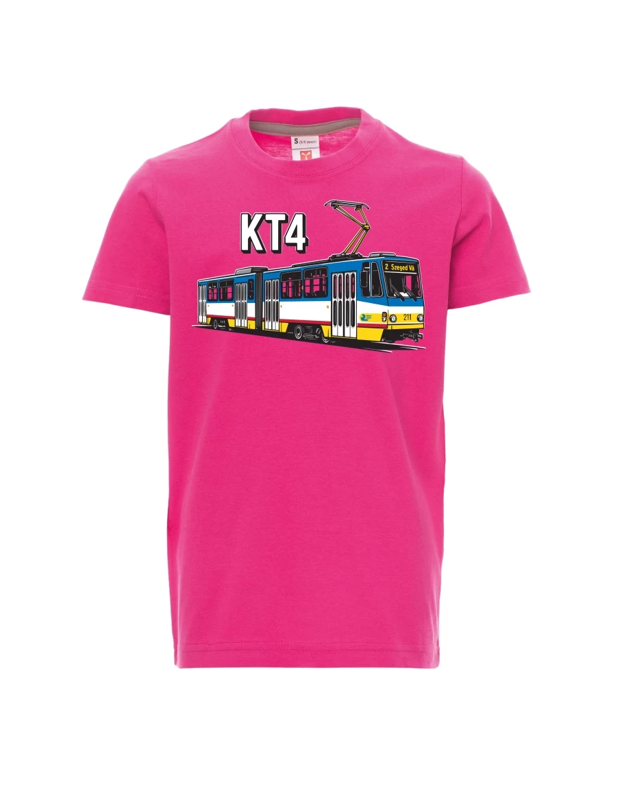 Dziecięcy t-shirt różowy Tramwaj KT4