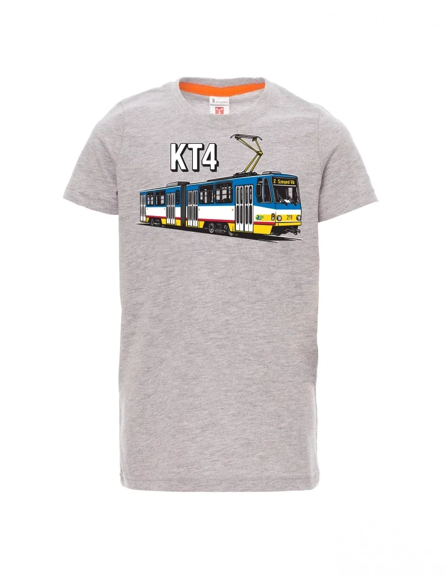 Dziecięcy t-shirt szary melange Tramwaj KT4