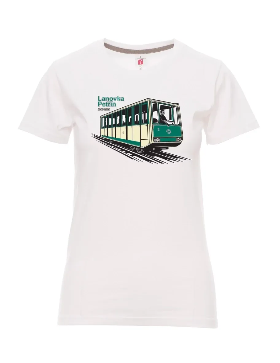 Damski t-shirt biały Kolejka linowa Petřín