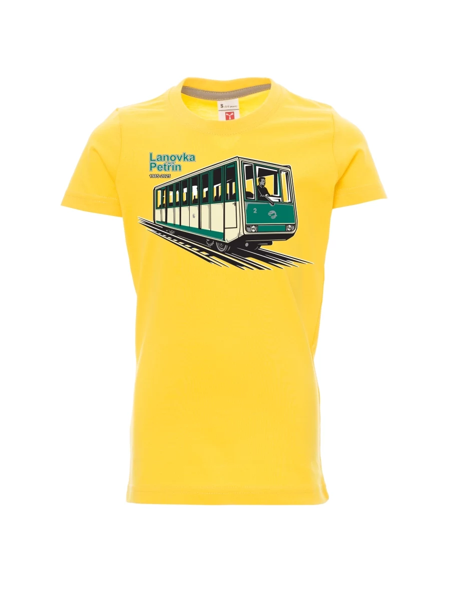 Dziecięcy t-shirt żółty Kolejka linowa Petřín