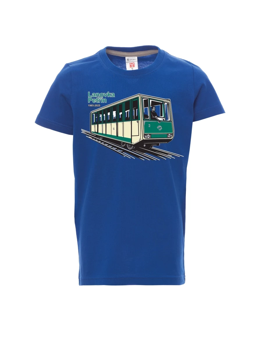 Dziecięcy t-shirt niebieski Kolejka linowa Petřín