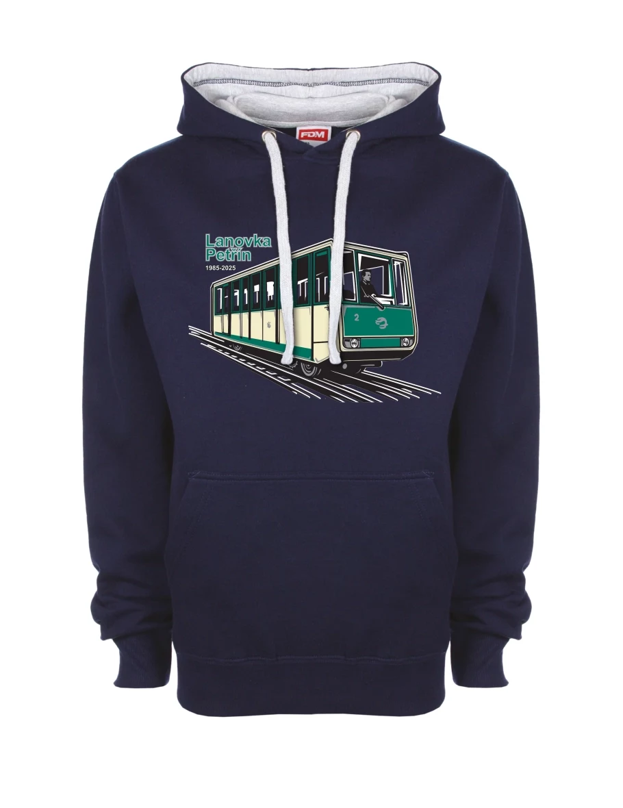 Bluza szaro-królewsko niebieska Kolejka linowa Petřín
