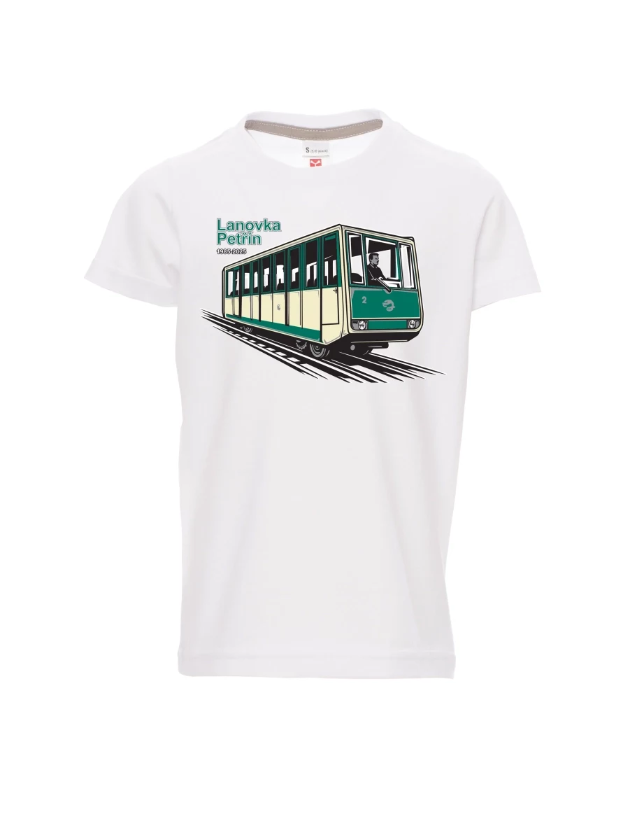 Dziecięcy t-shirt biały Kolejka linowa Petřín