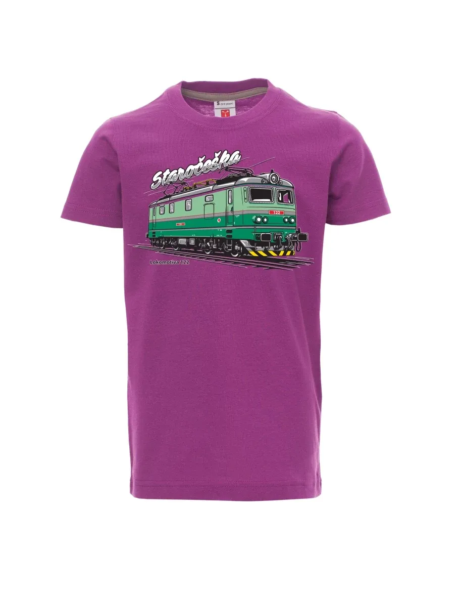 Dziecięcy t-shirt purpurowy Lokomotywa 122 „Staročeška“