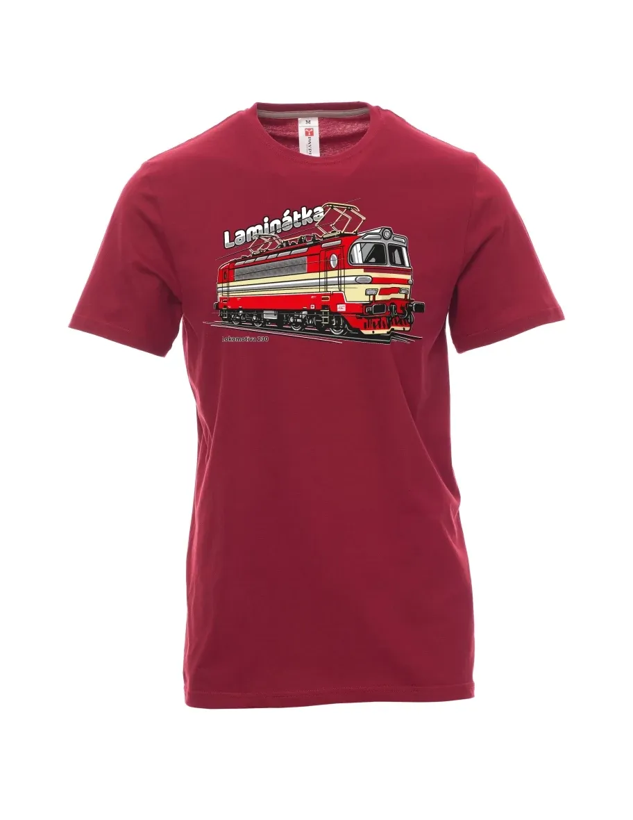 Męski t-shirt czerwony Lokomotywa 230 „Laminátka“