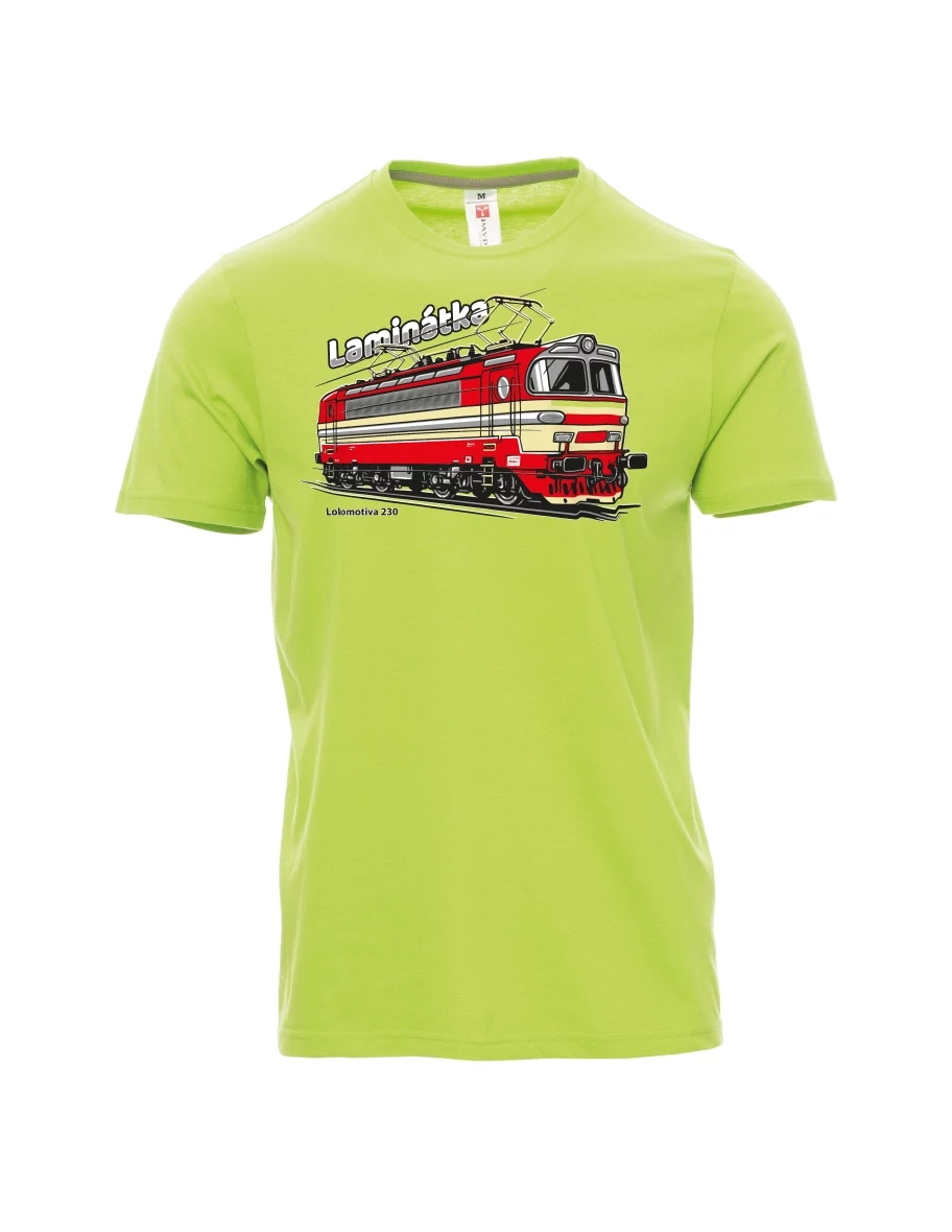 Męski t-shirt jasno zielony Lokomotywa 230 „Laminátka“