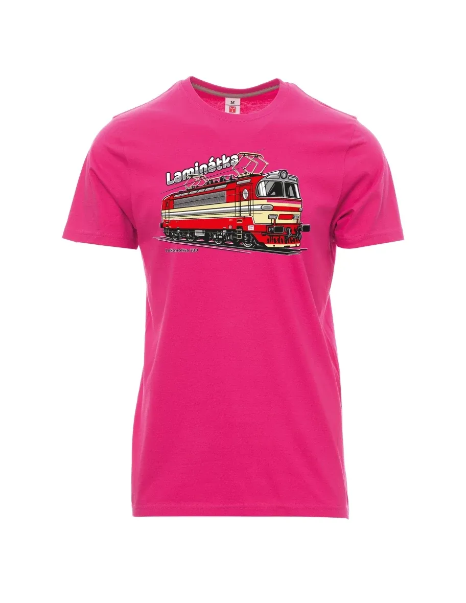 Męski t-shirt różowy Lokomotywa 230 „Laminátka“