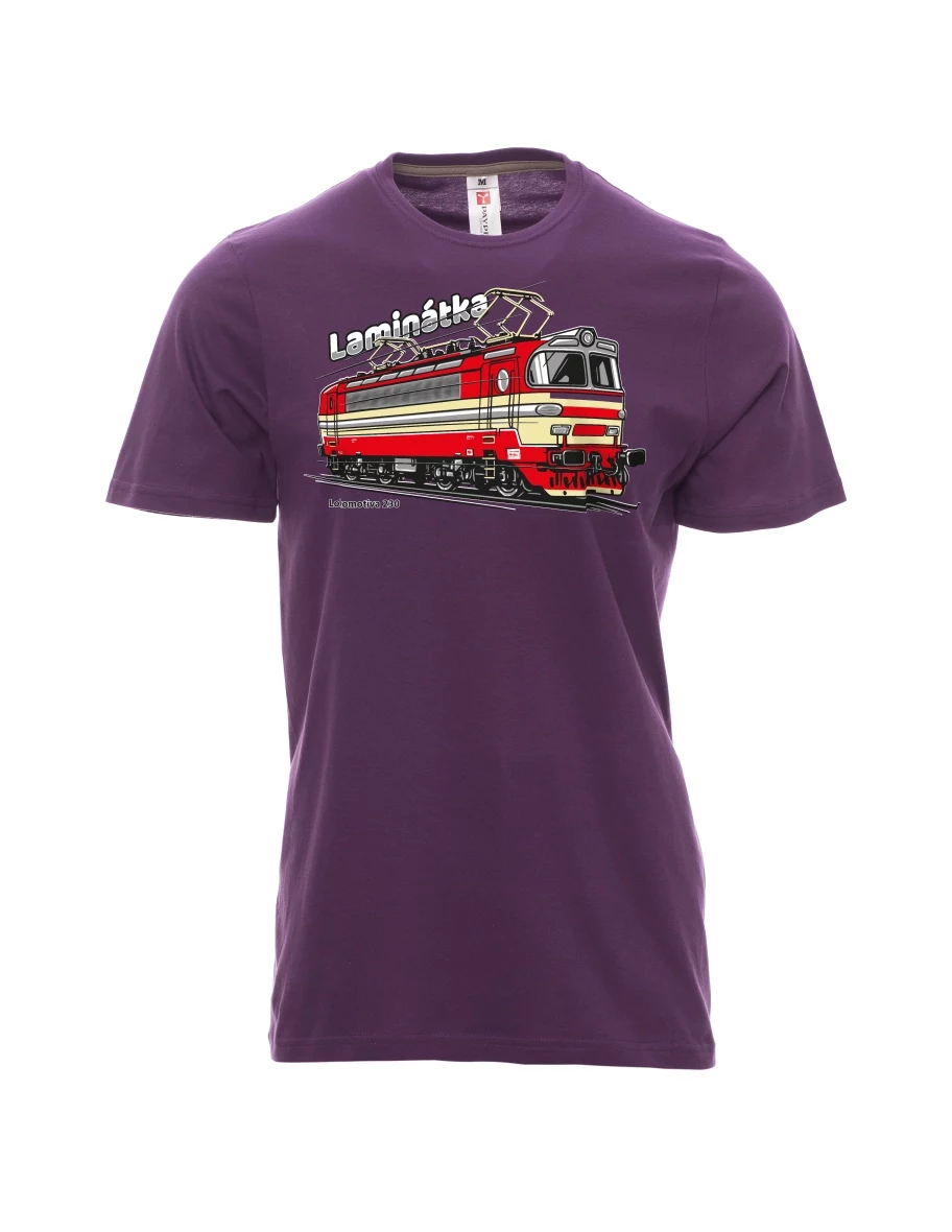 Męski t-shirt purpurowy Lokomotywa 230 „Laminátka“