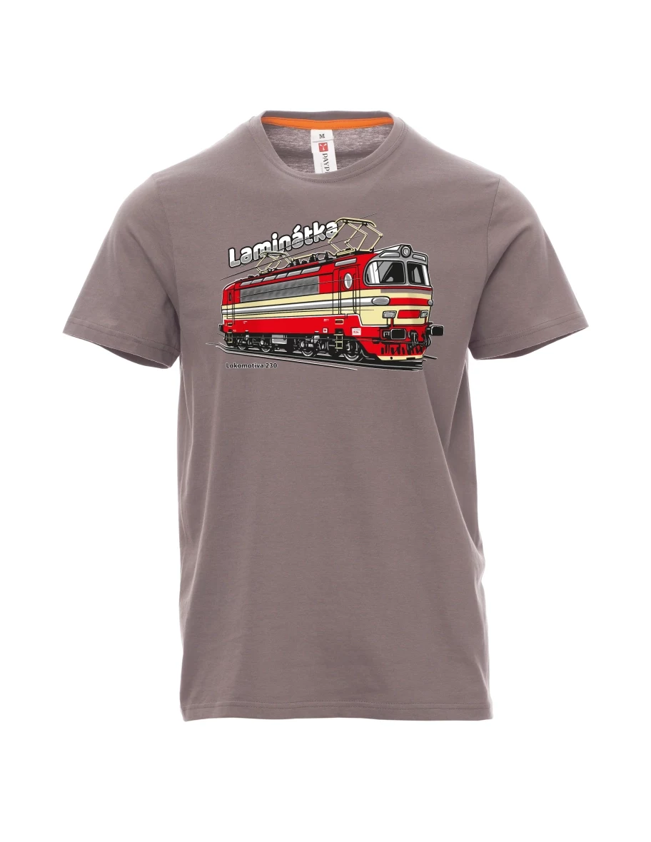 Męski t-shirt stalowa szarość Lokomotywa 230 „Laminátka“