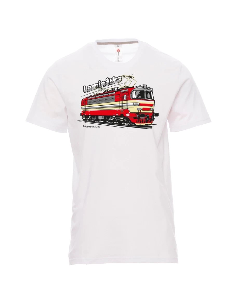 Męski t-shirt biały Lokomotywa 230 „Laminátka“