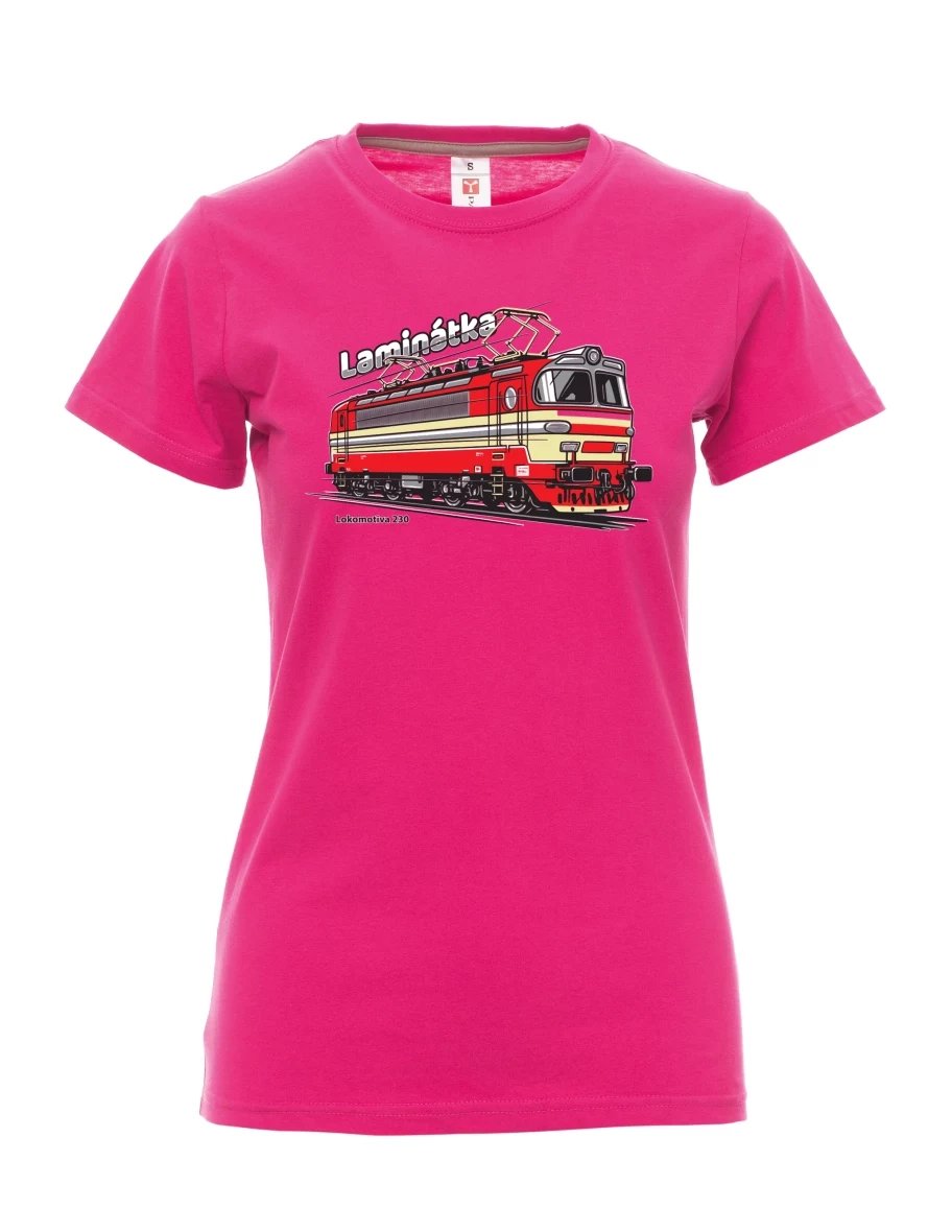 Damski t-shirt różowy Lokomotywa 230 „Laminátka“
