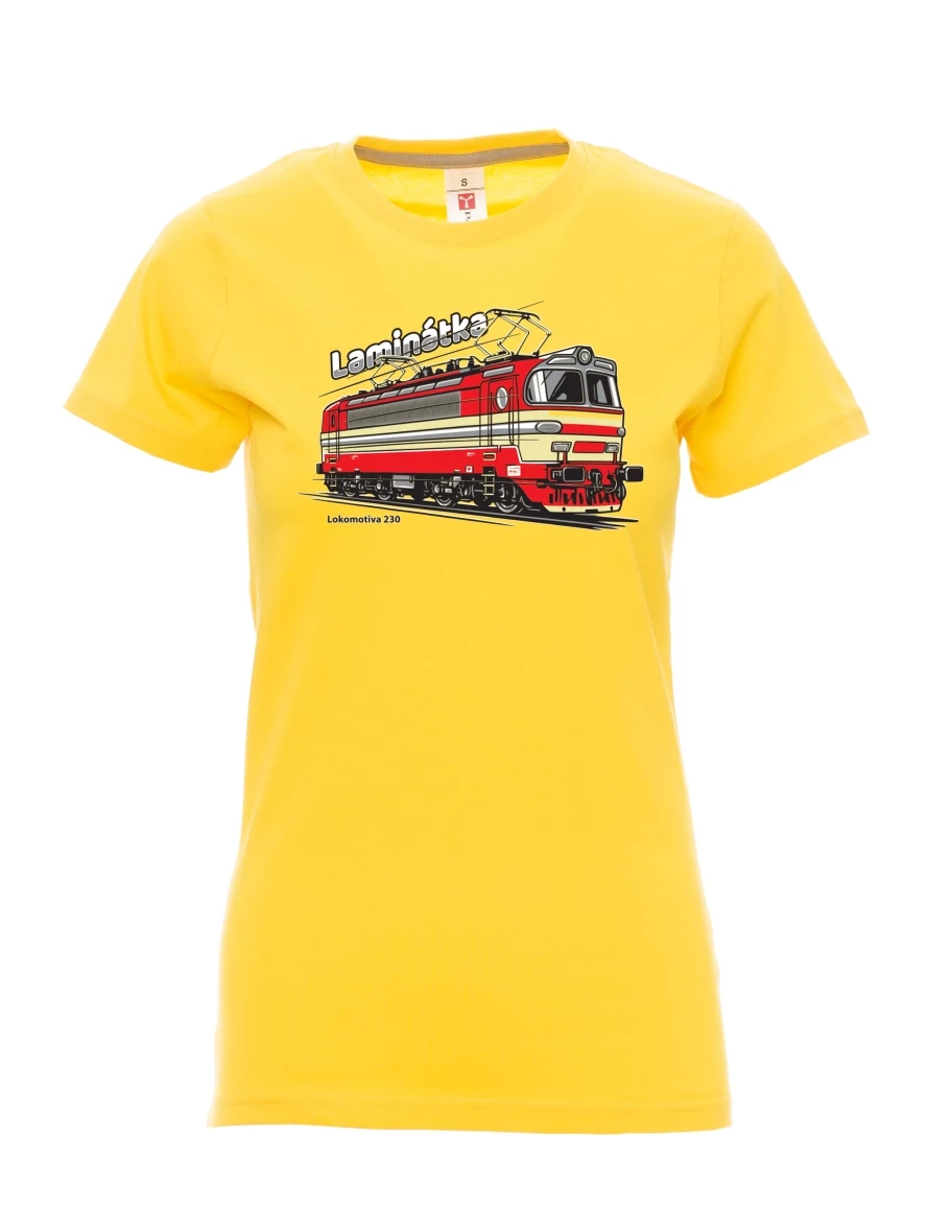 Damski t-shirt żółty Lokomotywa 230 „Laminátka“