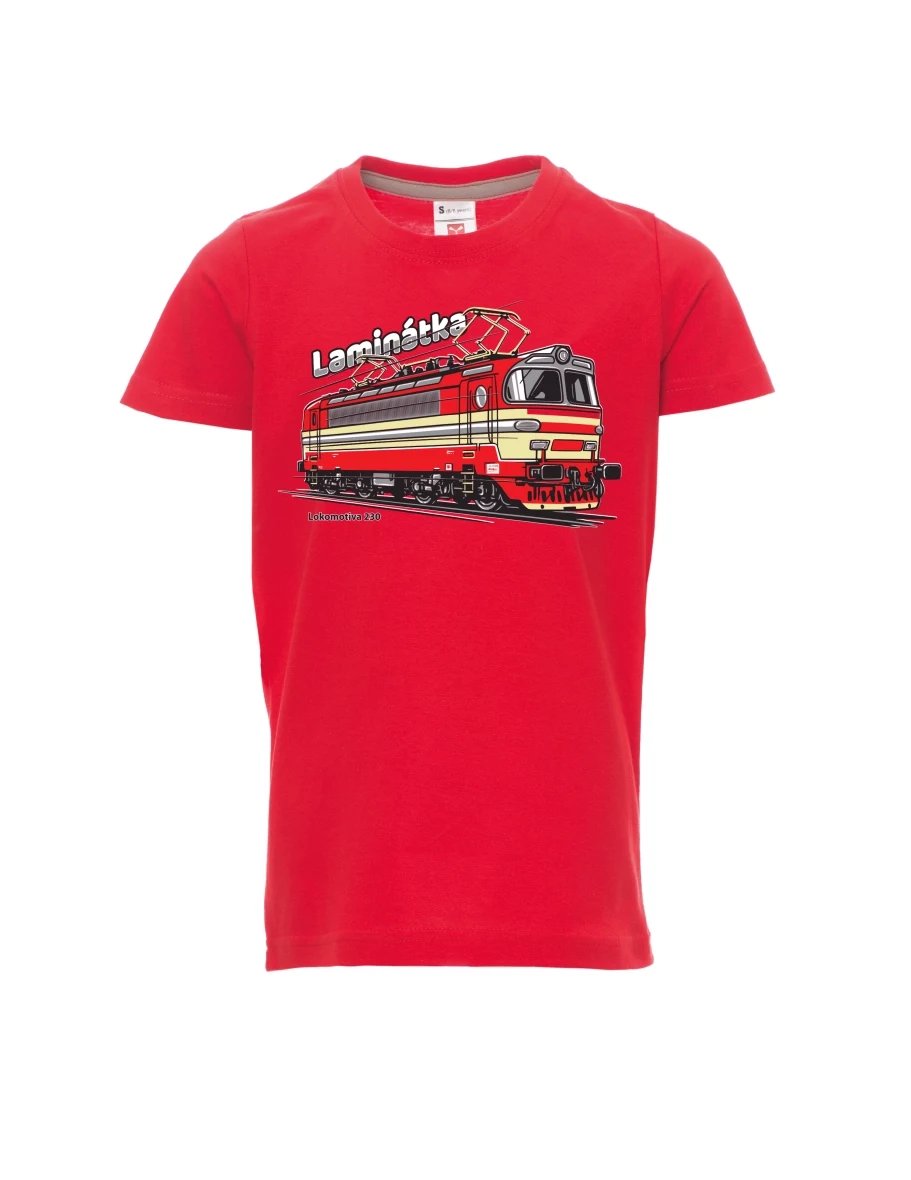 Dziecięcy t-shirt czerwony Lokomotywa 230 „Laminátka“
