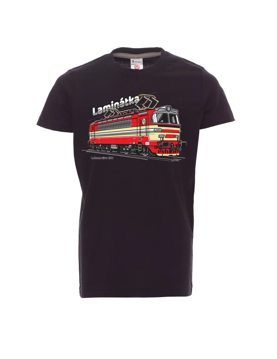 Dziecięcy t-shirt czarny Lokomotywa 230 „Laminátka“