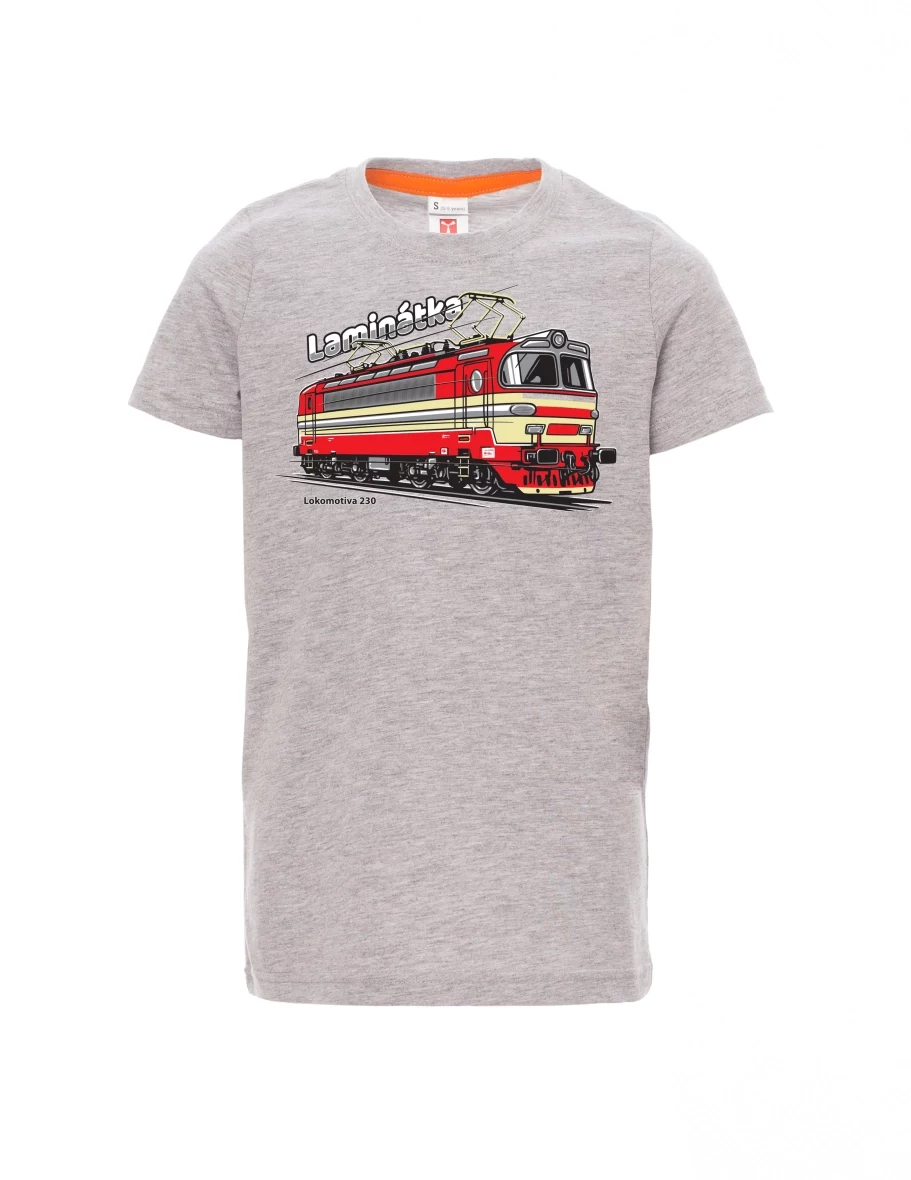 Dziecięcy t-shirt szary melange Lokomotywa 230 „Laminátka“