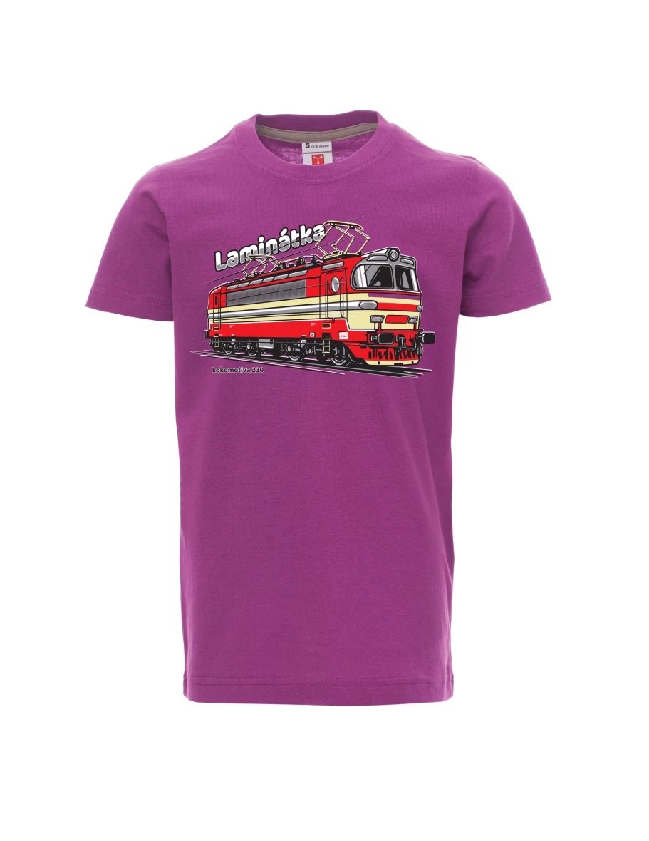 Dziecięcy t-shirt purpurowy Lokomotywa 230 „Laminátka“