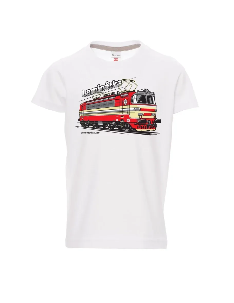 Dziecięcy t-shirt biały Lokomotywa 230 „Laminátka“