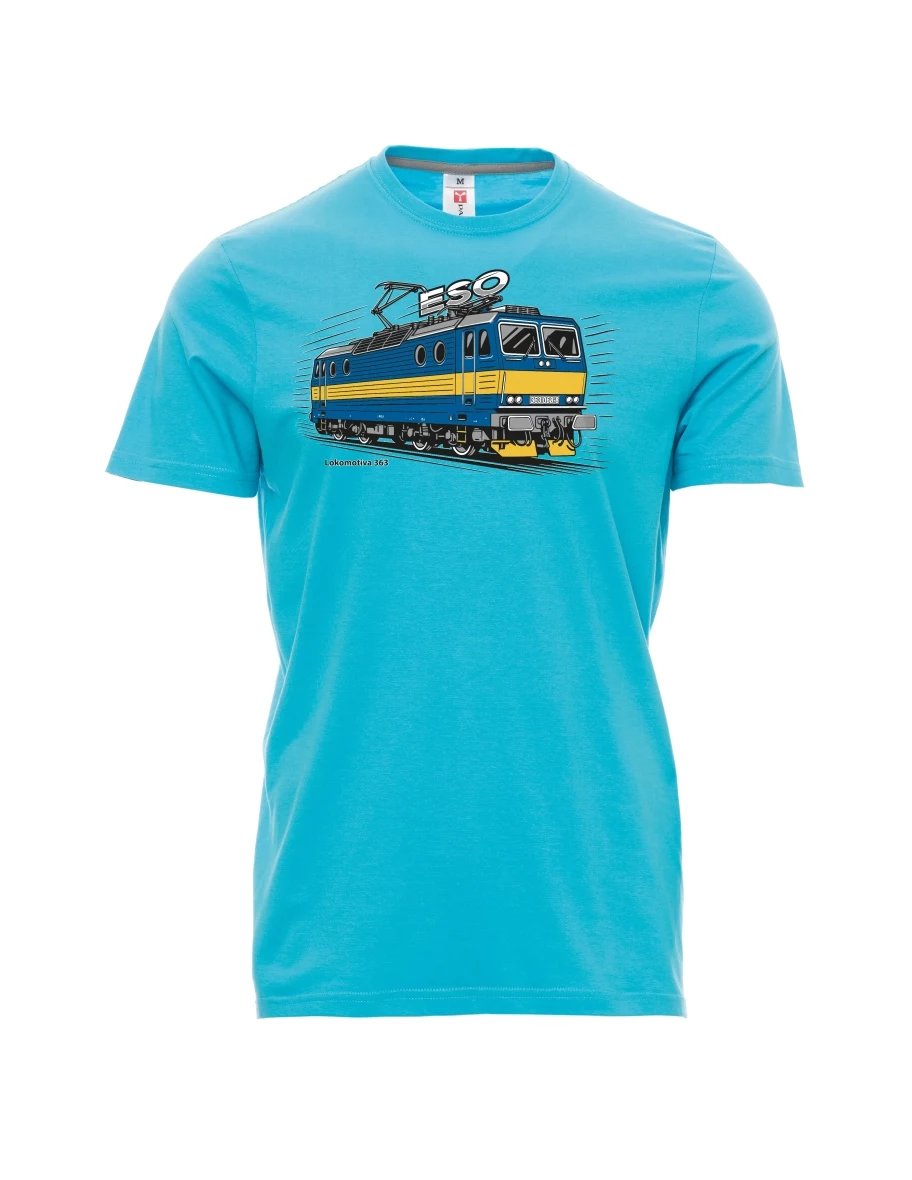 Męski t-shirt turkusowy Lokomotywa 363 „ESO“