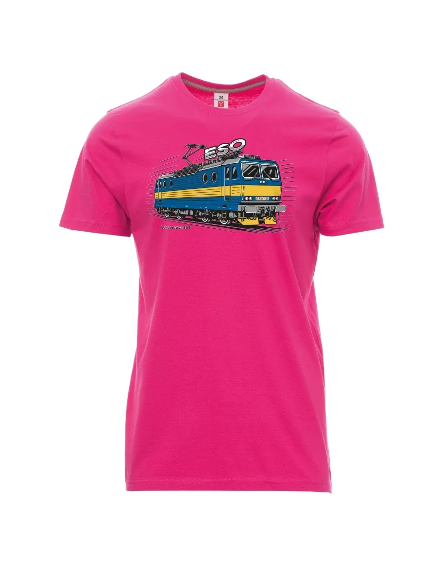 Męski t-shirt różowy Lokomotywa 363 „ESO“