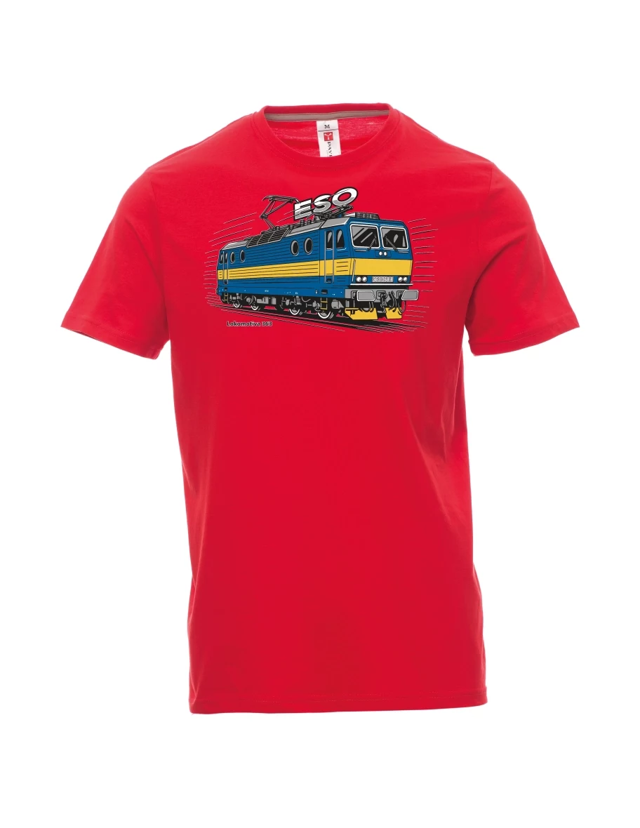 Męski t-shirt czerwony Lokomotywa 363 „ESO“