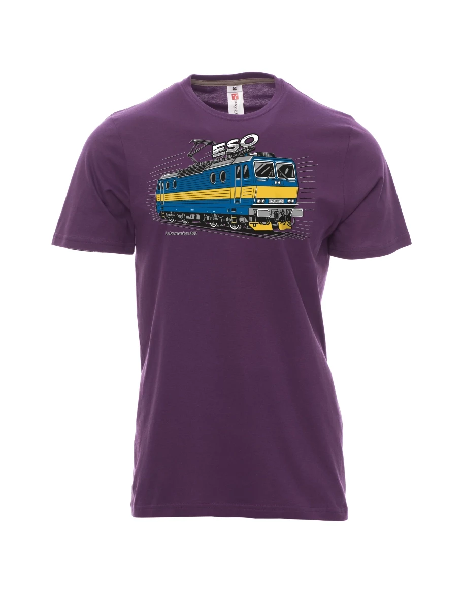 Męski t-shirt purpurowy Lokomotywa 363 „ESO“