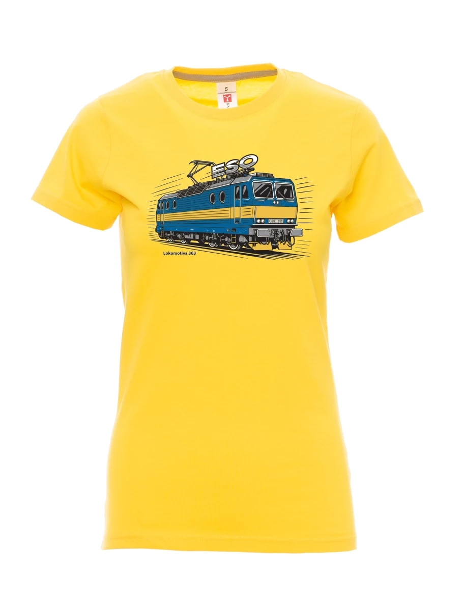 Damski t-shirt żółty Lokomotywa 363 „ESO“