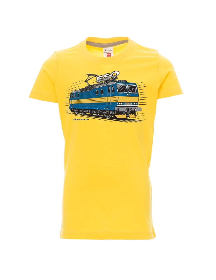 Dziecięcy t-shirt żółty Lokomotywa 363 „ESO“