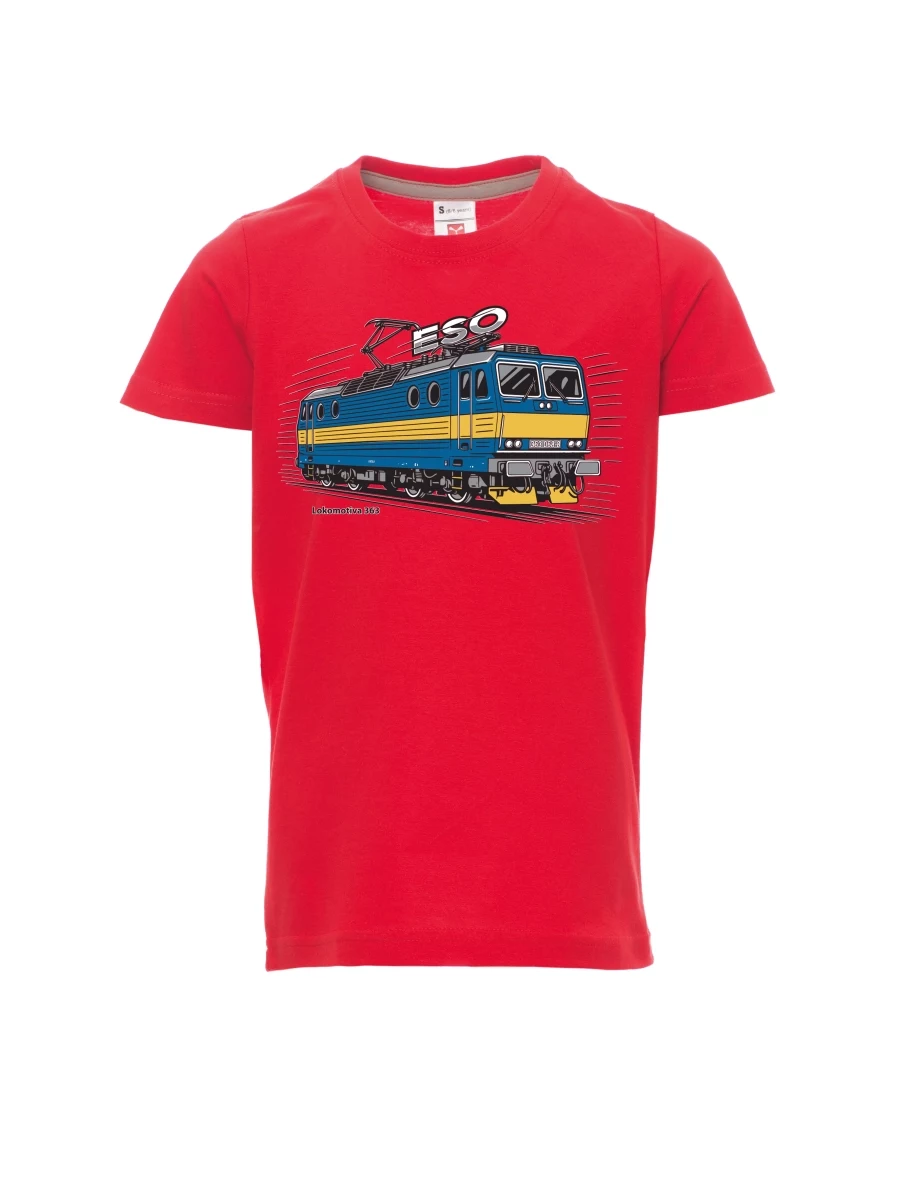 Dziecięcy t-shirt czerwony Lokomotywa 363 „ESO“