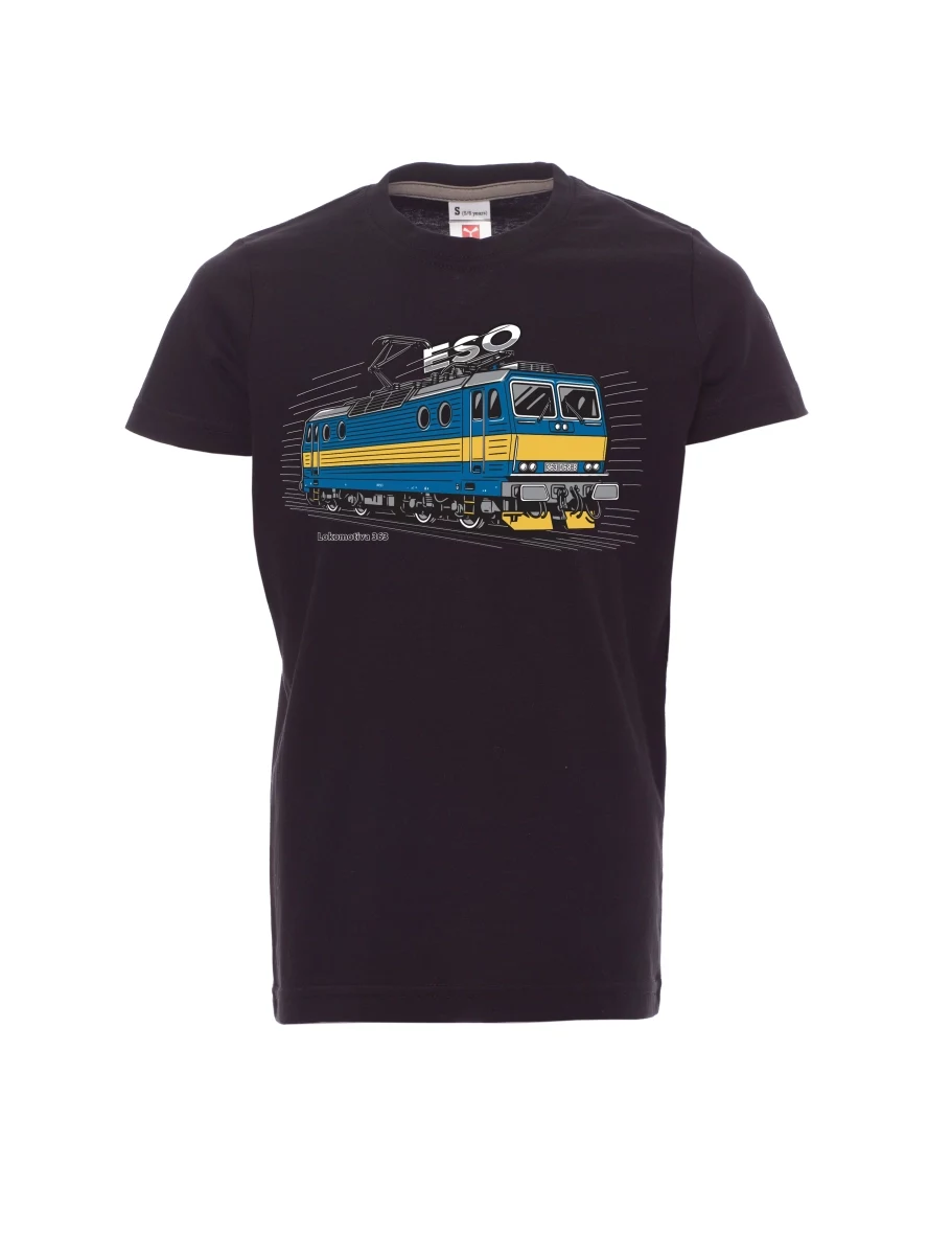 Dziecięcy t-shirt czarny Lokomotywa 363 „ESO“