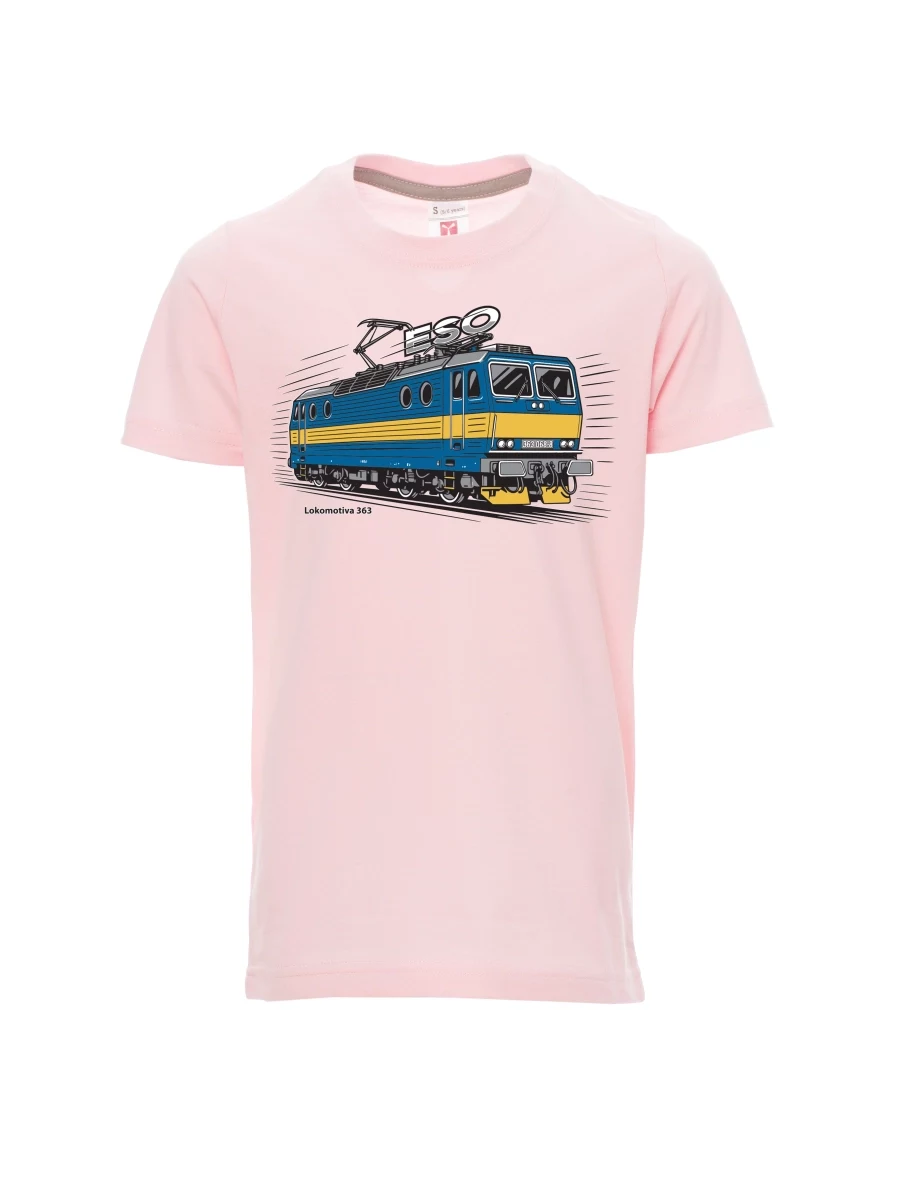 Dziecięcy t-shirt jasno różowy Lokomotywa 363 „ESO“