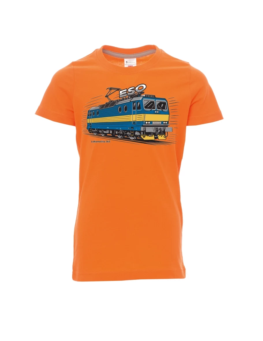 Dziecięcy t-shirt pomarańczowy Lokomotywa 363 „ESO“