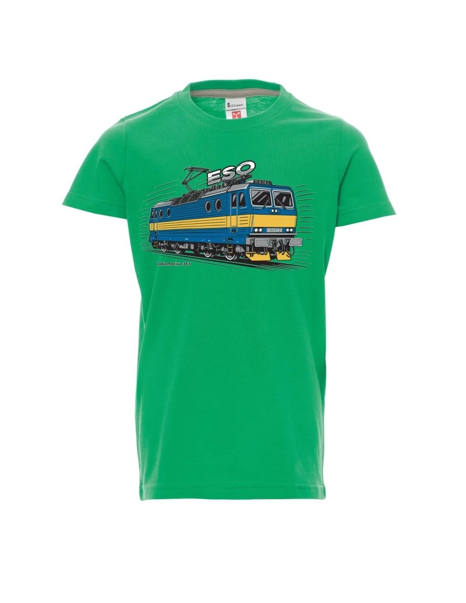 Dziecięcy t-shirt zielony Lokomotywa 363 „ESO“
